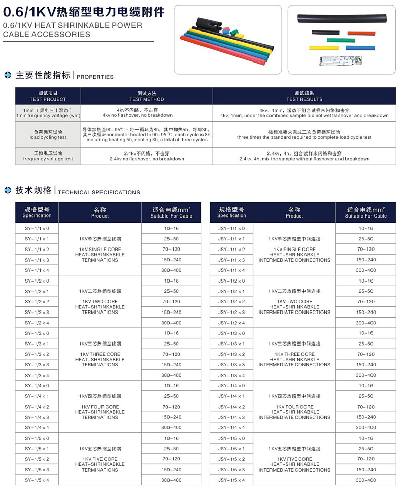 1kv熱縮電纜附件